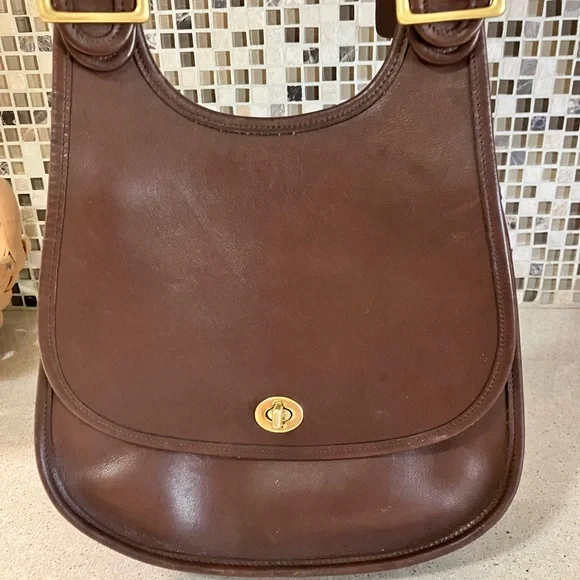 #9988 vintage coach saddle bag brown - Picture 4 of 8